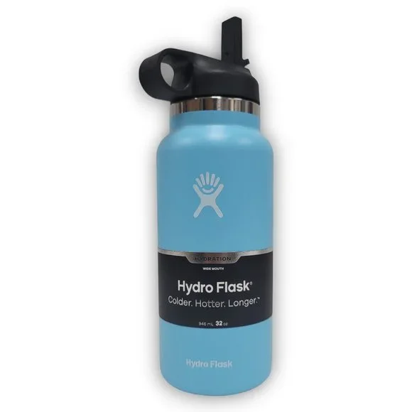 Hydro Flask | Other | 32oz Hydro Flask Water Bottle Stainless Steel Wide  Mouth Light Blue | Poshmark